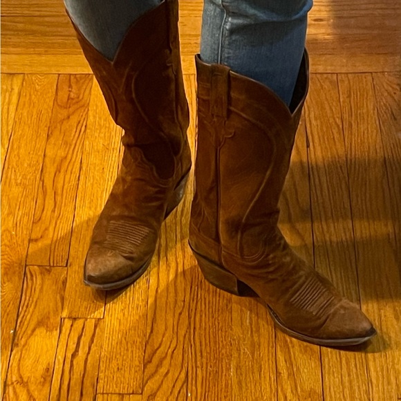 Brown Suede Cowboy Boots - Picture 7 of 12